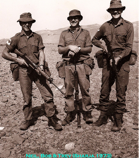 Sharja 1973 - Neil, Bob Tutt, Trev Westwood